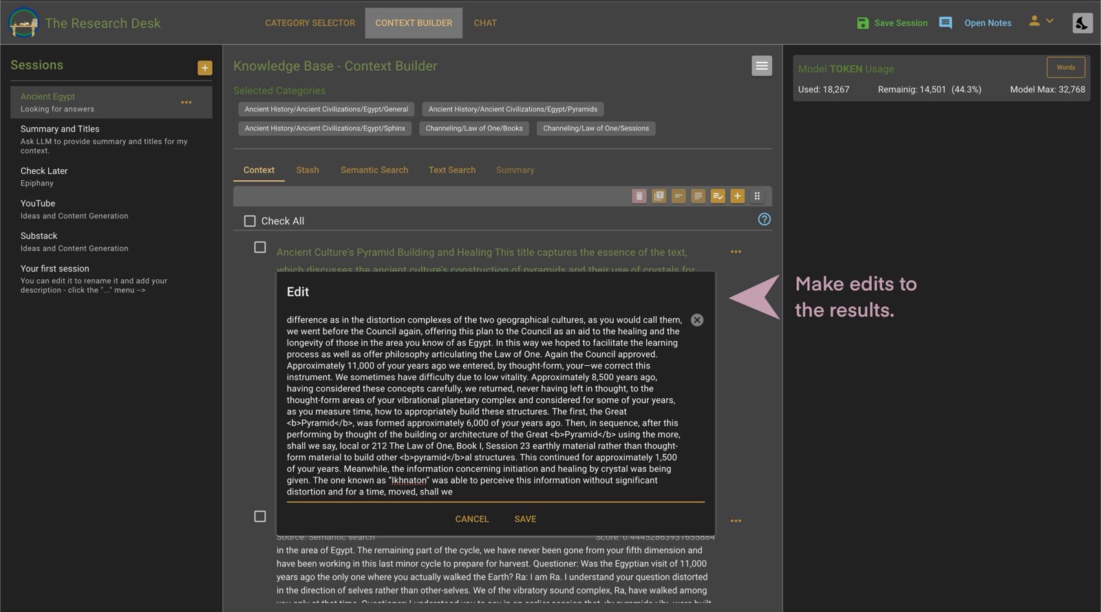 Content Editing Interface