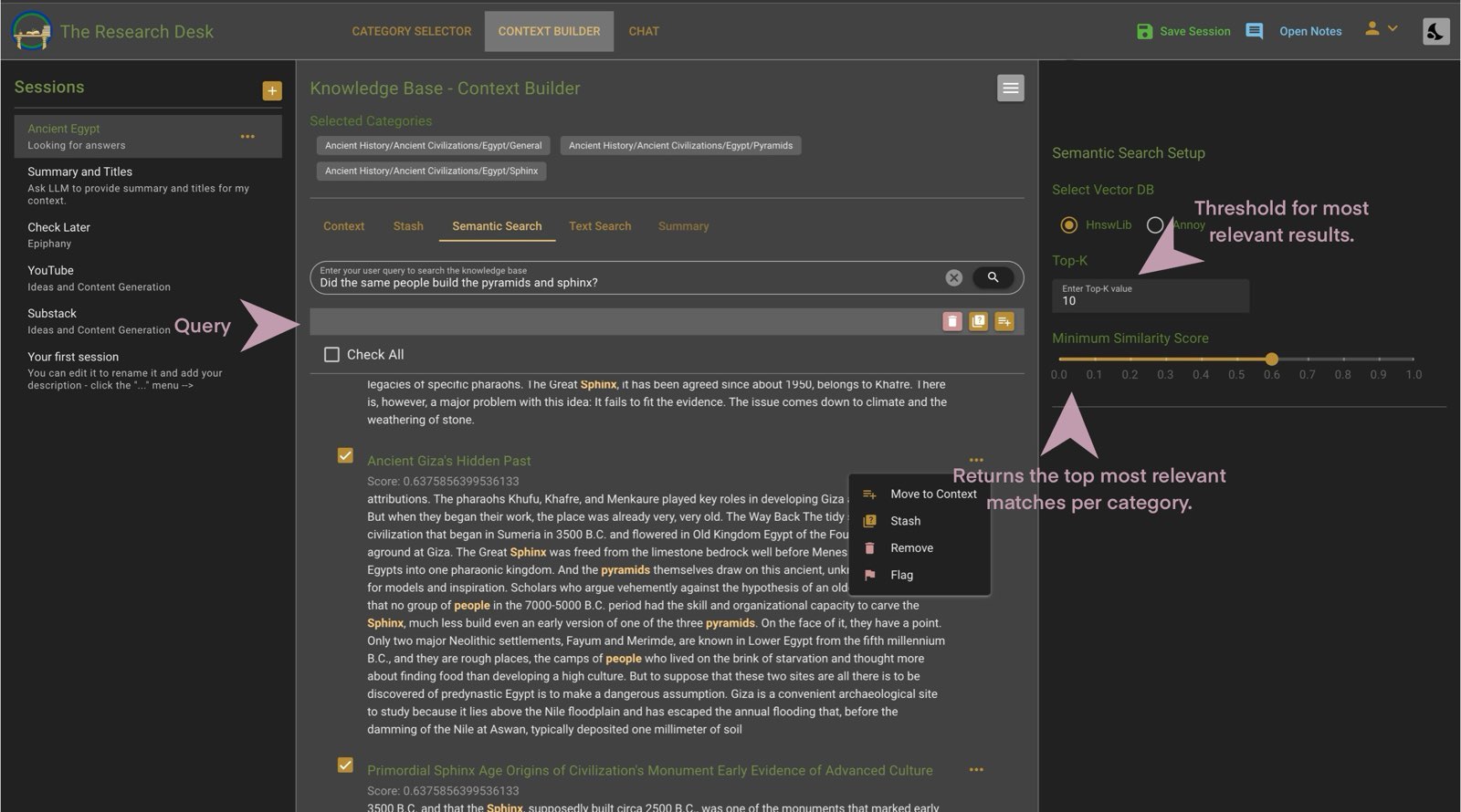 Semantic Search Interface
